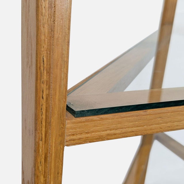 Modern Bentwood Corner Bookshelf With Glass Shelves For Sale In San Francisco - Image 6 of 8