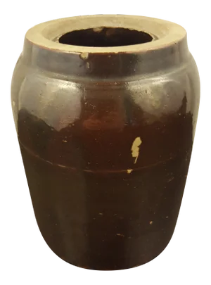 Early American Brown Glazed Stoneware Crock