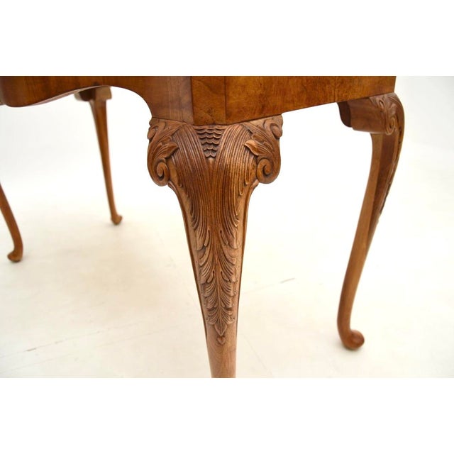 Vintage Burr Walnut Console Table, 1920s For Sale - Image 10 of 11