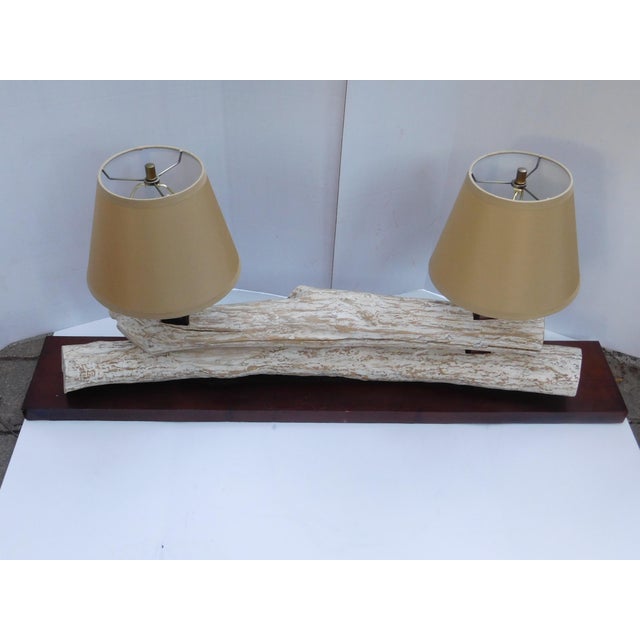 2000 - 2009 Driftwood Look Double-Light Console Lamp For Sale - Image 5 of 7
