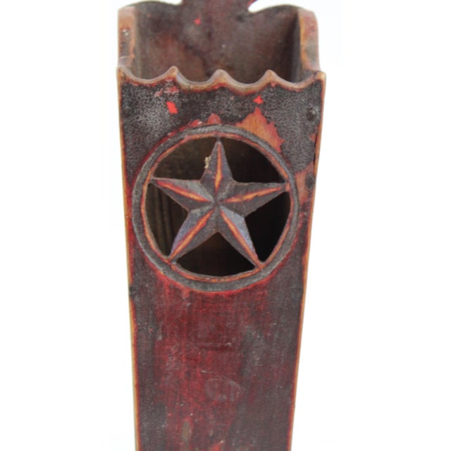 Farmhouse Star Pattern Wall Pocket For Sale - Image 3 of 8