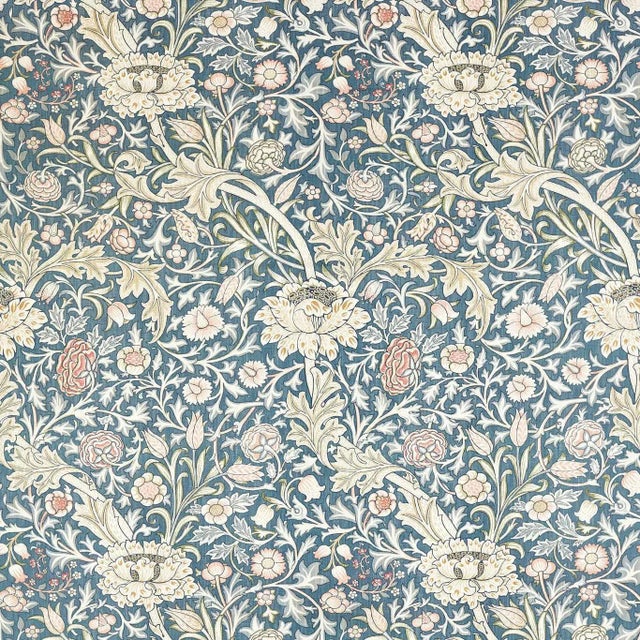 Morris & Co Trent Fabric in Woad Blue - a Sample For Sale