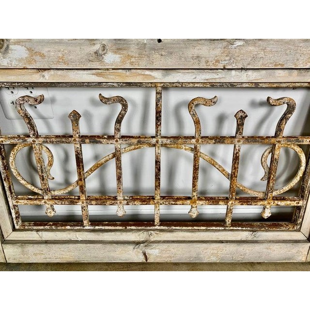 19th Century Rustic Wood and Wrought Iron Panel, Hand-Carved, France For Sale - Image 10 of 14