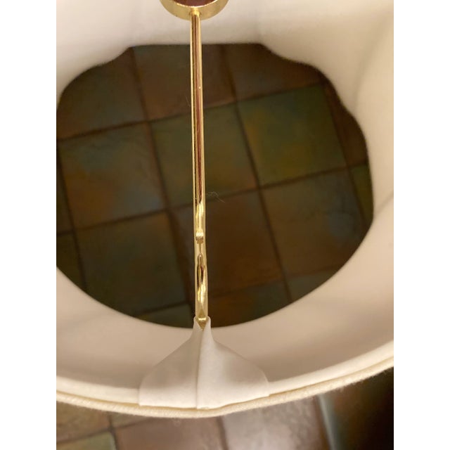 Metal Large Silk Bell Shaped Linen Lamp Shade For Sale - Image 7 of 12