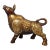 Vintage Gilt-Decorated Brass Bull Sculpture / Chinese Feng Shui Ox Statue For Sale