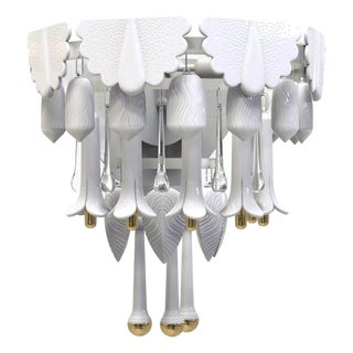 New Lladró Seasons Fall Porcelain Wall Sconce in Original Box For Sale