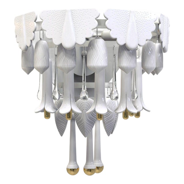 New Lladró Seasons Fall Porcelain Wall Sconce in Original Box For Sale