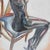 Signed Seated Nude Figure Drawing Charcoal Colored Pencil Gilt Frame For Sale - Image 4 of 12