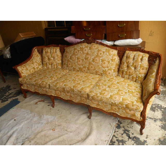 Louis XIV Antique Hand Carved Solid Walnut Frame Sofa Chairish