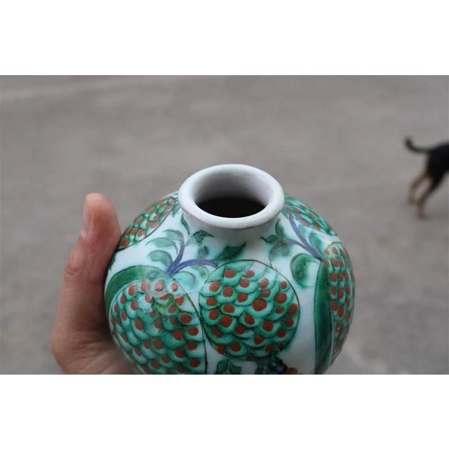 Green Vase with Pomegranates by Icaro Rodi, 1950s For Sale - Image 8 of 12