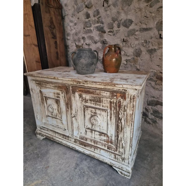 Antique French buffet cabinet dating from the late 19th century, circa 1870–1900. The cabinet is made from solid pine and...