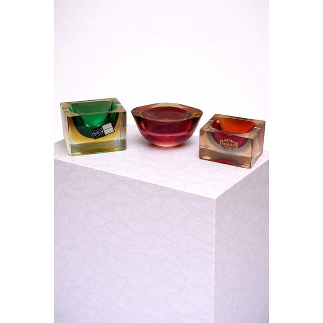 Vintage Murano Sommerso Glass Bowls by Flavio Poli for Seguso, Italy, 1950s, Set of 3 For Sale - Image 3 of 9