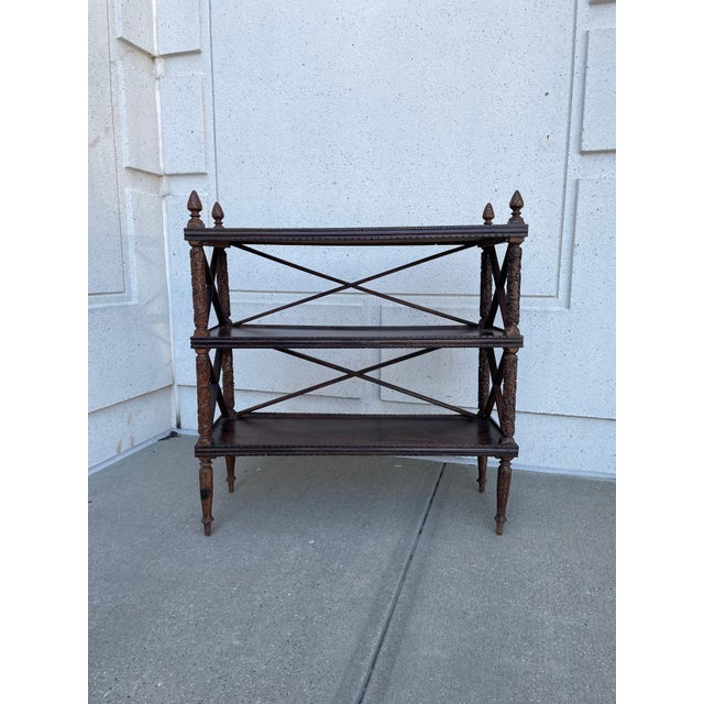 Mid 19th Century 19th Century Anglo Indian Carved Hard Wood Three Tiered Shelf For Sale - Image 5 of 12