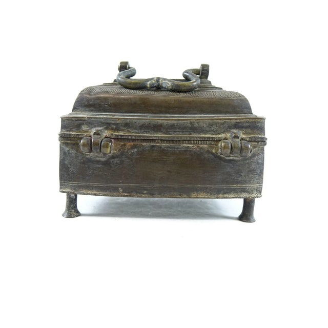 Persian 19th Century Antique Persian Brass Jewelry Box For Sale - Image 3 of 6