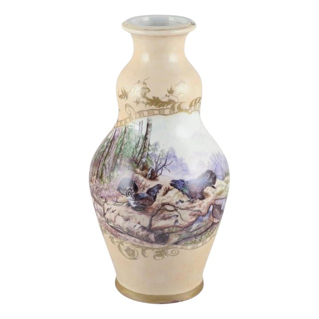 Colossal Porcelain Vase with Motif of Two Wood Grouses from Royal Copenhagen, 1913 For Sale