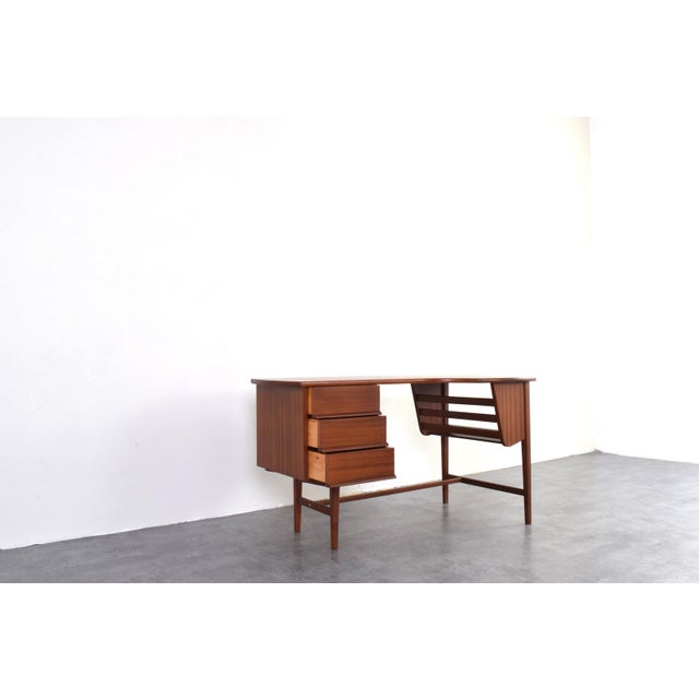 Mid-Century Modern Kidney-Shaped Teak Desk, Denmark, 1960s For Sale - Image 10 of 17