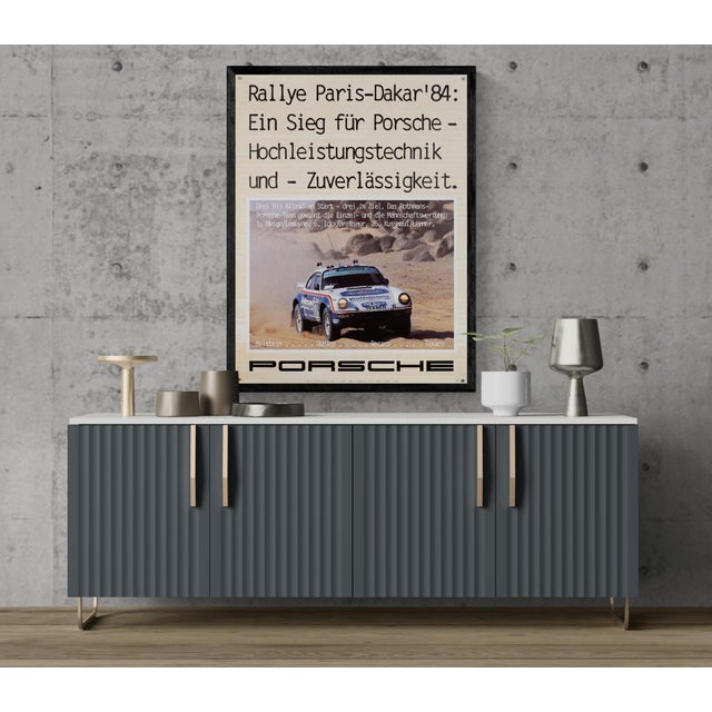 Porsche rallye paris dakar 84 – 1984 – original vintage porsche poster by gruppe c – vintage motorsport – 102x76 cm the...