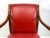 Mid-Century Modern Mid 20th Century Red Leather Armchair With Curved Wood Arms and Brass Nailhead Trim For Sale - Image 3 of 12