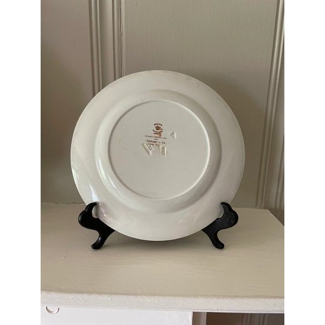 Art Nouveau Antique 1917 Tiffany & Co Booths Cabinet Plate in Deep Cobalt with Gilt Gold Trim For Sale - Image 3 of 10