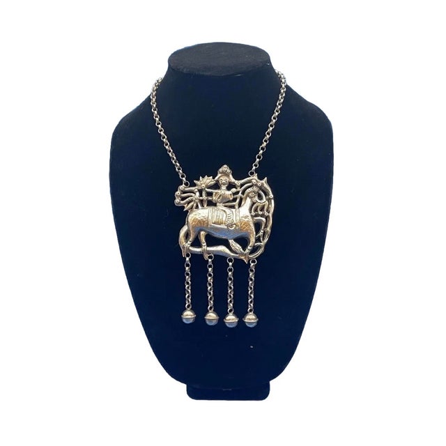 Vintage Chinese Silver Qilin Necklace For Sale - Image 10 of 16