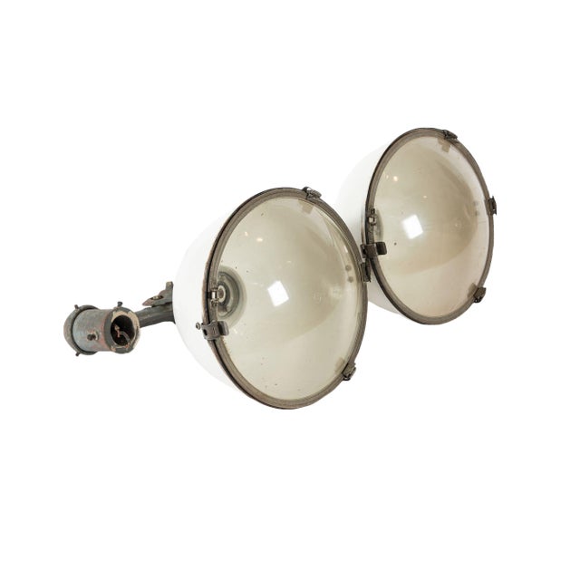 Huge 22” Vintage Industrial Floodlight Lamps Westinghouse Pair For Sale