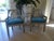 Vintage Hand Carved Teak Chairs clad in hand hammered metal with elegant pierced Jali Patterns backs inspired by the...