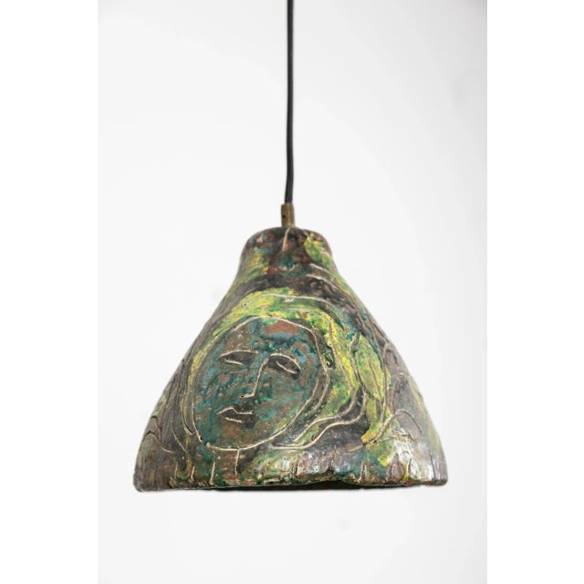 Vintage Ceramic Pendant Lamps, 1950s, Set of 3 For Sale - Image 6 of 9