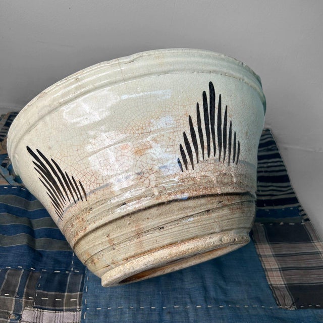 Antique Japanese Ceramic Seto Oribe Bowl, 1900s For Sale - Image 15 of 18