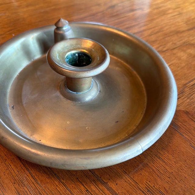 Early 20th Century Henry Loveridge Wolverhampton Brass Candle Holder and Original Snuffer For Sale - Image 4 of 4