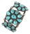 6.75" 40's-50's Navajo silver turquoise cluster cuff bracelet For Sale
