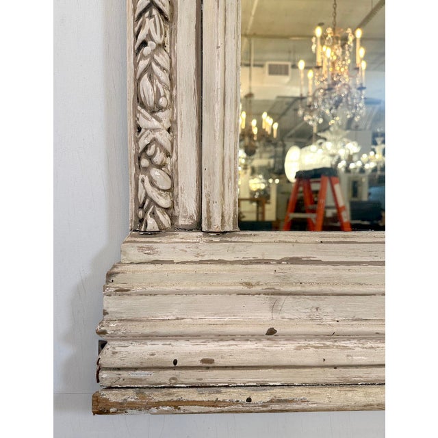 Off-white Argentinean Painted Wood Trumeau Overmantel Mirror For Sale - Image 8 of 12