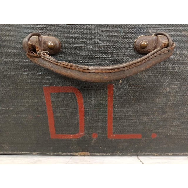 Black Antique Travel Trunk, 1890s For Sale - Image 8 of 18