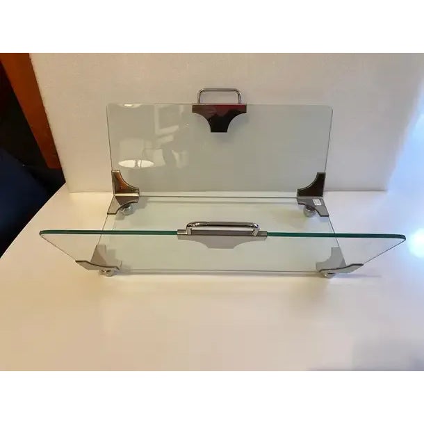 1960s 1960s Glass & Chrome Magazine Rack For Sale - Image 5 of 8