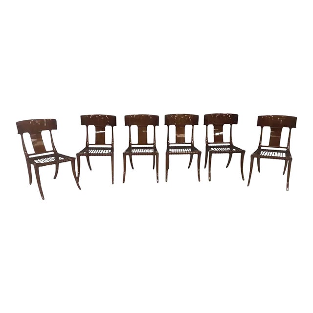 Modern Mid-Century Style Klismos Chairs - Set of 6 For Sale