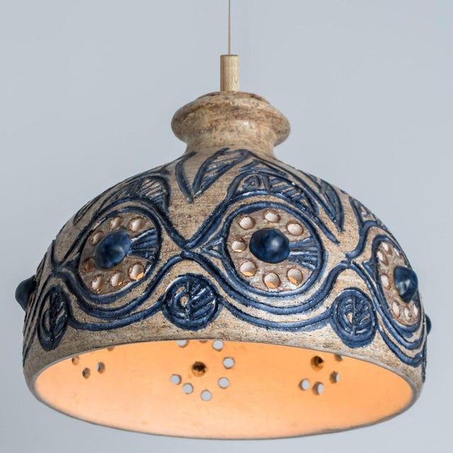 Beige Bulb Beige Ceramic Pendant Light, 1970 For Sale - Image 8 of 18