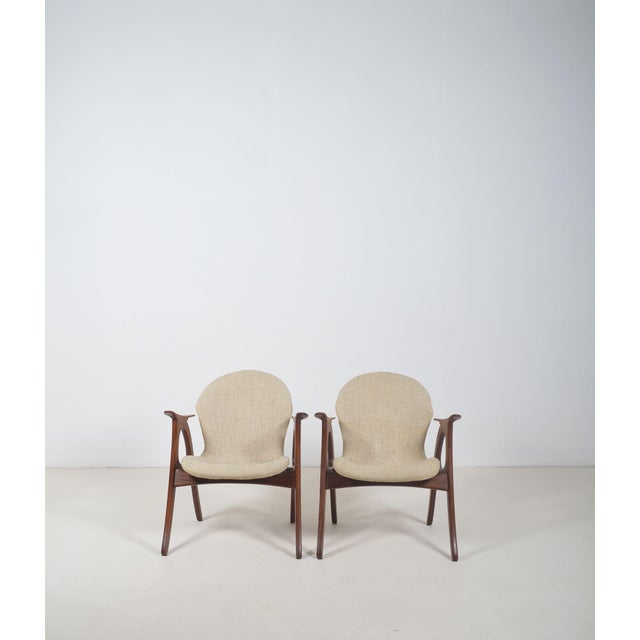 Wood Set of Danish Armchairs by Aage Christiansen for Erhardsen & Andersen, 1960s For Sale - Image 7 of 10