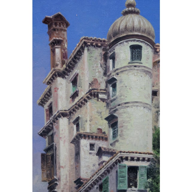 2000 - 2009 Vasily Gribennikov Venice Canal Cityscape Oil Painting on Canvas 25" For Sale - Image 5 of 11