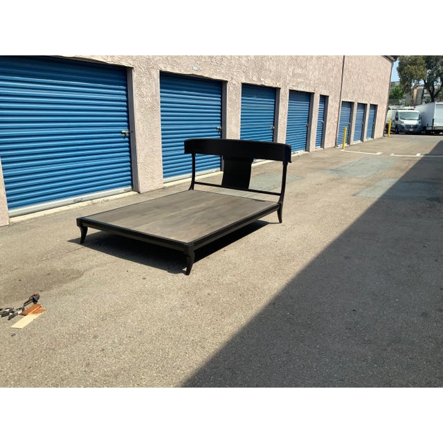 Mid Century Modern Klismos Style King Bedframe For Sale - Image 10 of 12