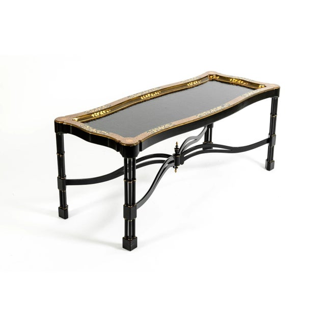 Vintage Gilt Lacquered Regency Style Coffee Table For Sale - Image 12 of 13