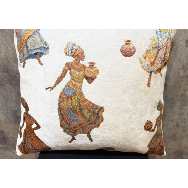 Not Yet Made - Made To Order African Pottery Women Jacquard Cushion Cover For Sale - Image 5 of 11