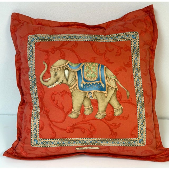 Hollywood Regency Pair Jim Thompson Thai Silk Elephant Pillows, Tony Duquette Style, circa 1990s For Sale - Image 3 of 16