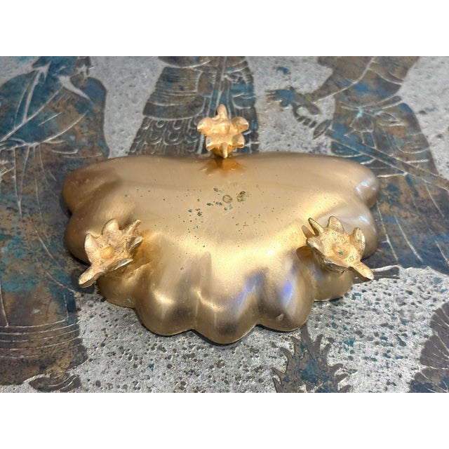 French Sherle Wagner Gold Plate Shell Turtle Soap Dish For Sale - Image 3 of 4