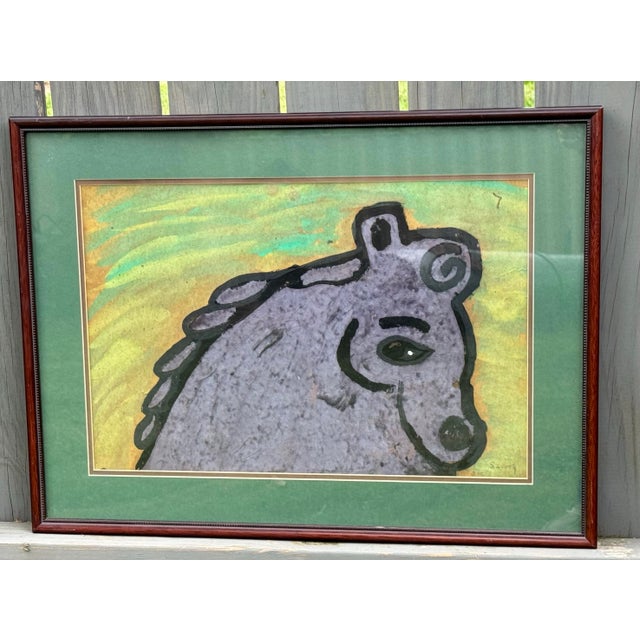Impressionistic painting of a horse, signed Scurry, age 7. Now when someone says your art looks like it was done by a...