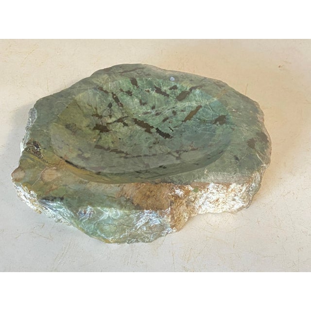 Stone Italian Vide Poche Ashtray in Marble Green, 1960 For Sale - Image 7 of 11