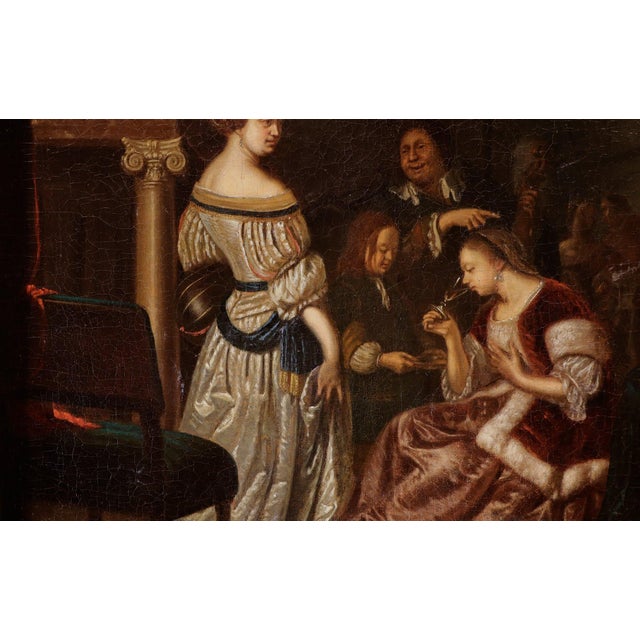 After Frans Van Mieris Il Vecchio, Company in an Interior, 1700, Oil on Canvas, Framed For Sale - Image 7 of 15