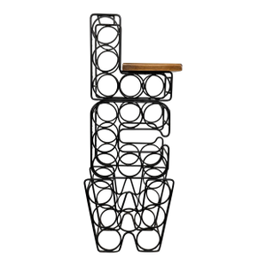 Arthur Umanoff Style Iron & Wood Wine Rack