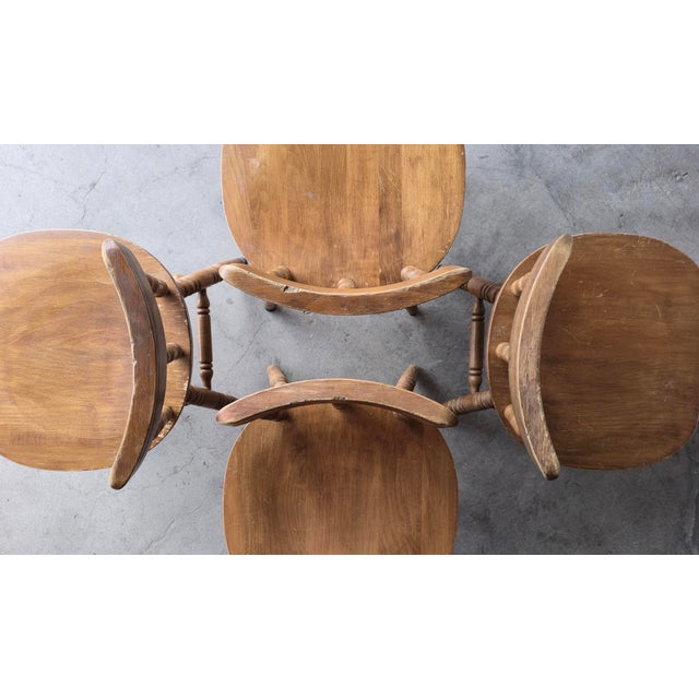Set of 4 Low Back Colonial Windsor Swivel Chairs For Sale In Las Vegas - Image 6 of 7