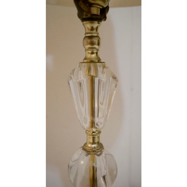 Glass Mid 20th Century Italian Stacked Vintage Crystal Lamp With Marble Base For Sale - Image 7 of 12