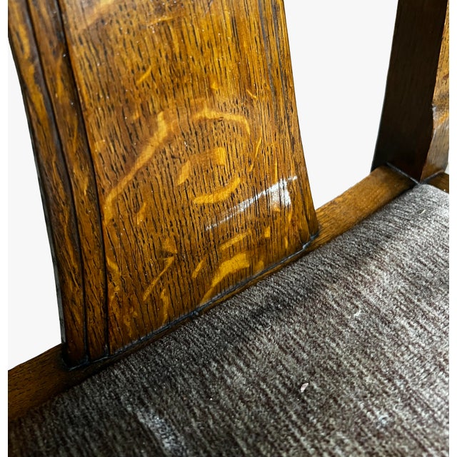 Wood 1940s Set of 3 English Oak Dining Chairs For Sale - Image 7 of 8
