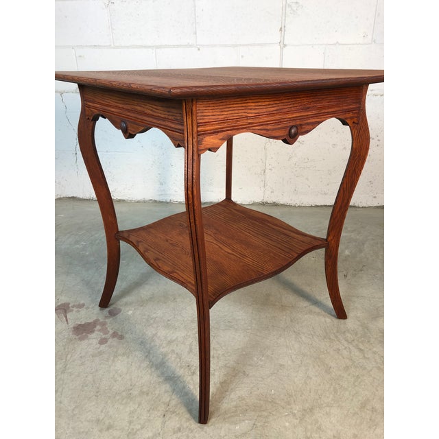 Wood Square Quarter-Sawn Oak Plant Stand For Sale - Image 7 of 11